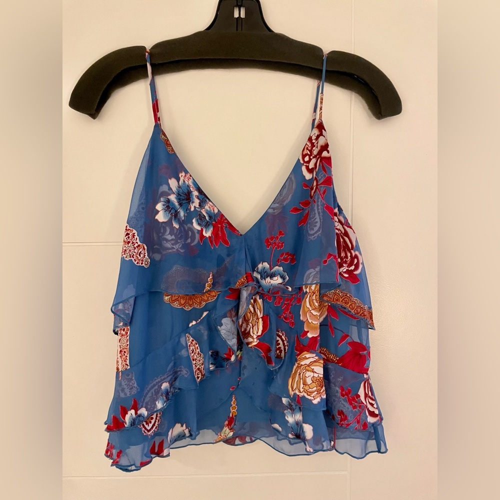 Alice + Olivia Ruffled Spaghetti Strap Tank
